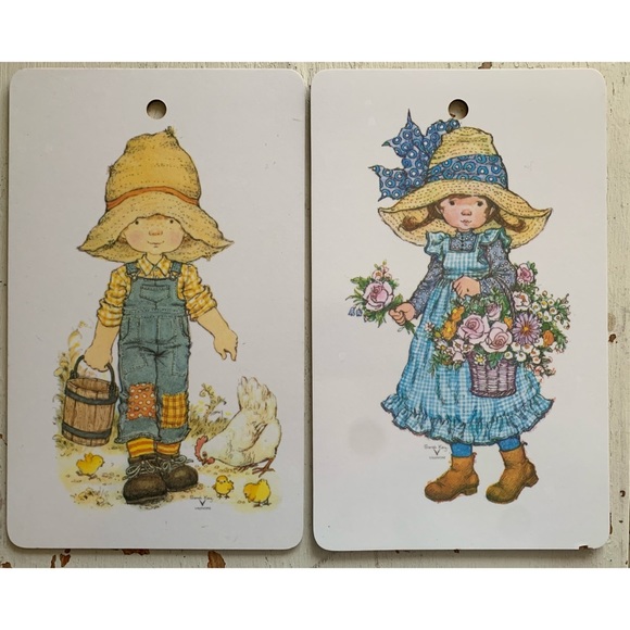 vintage 70s Sarah Kay . Holly Hobby plaques - Picture 1 of 9